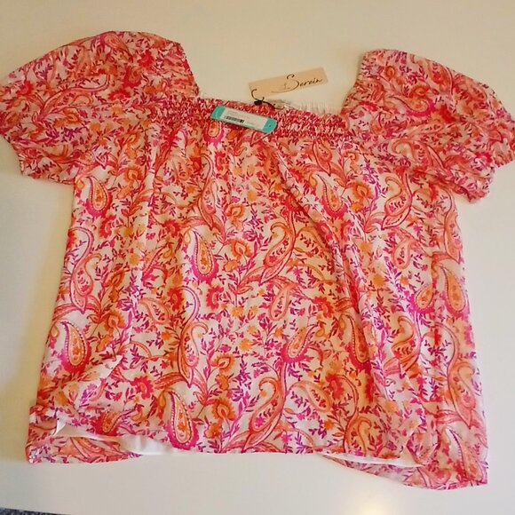 NWT Les Serein Janelle Women's Square Necked Blouse Size XL - Picture 7 of 7